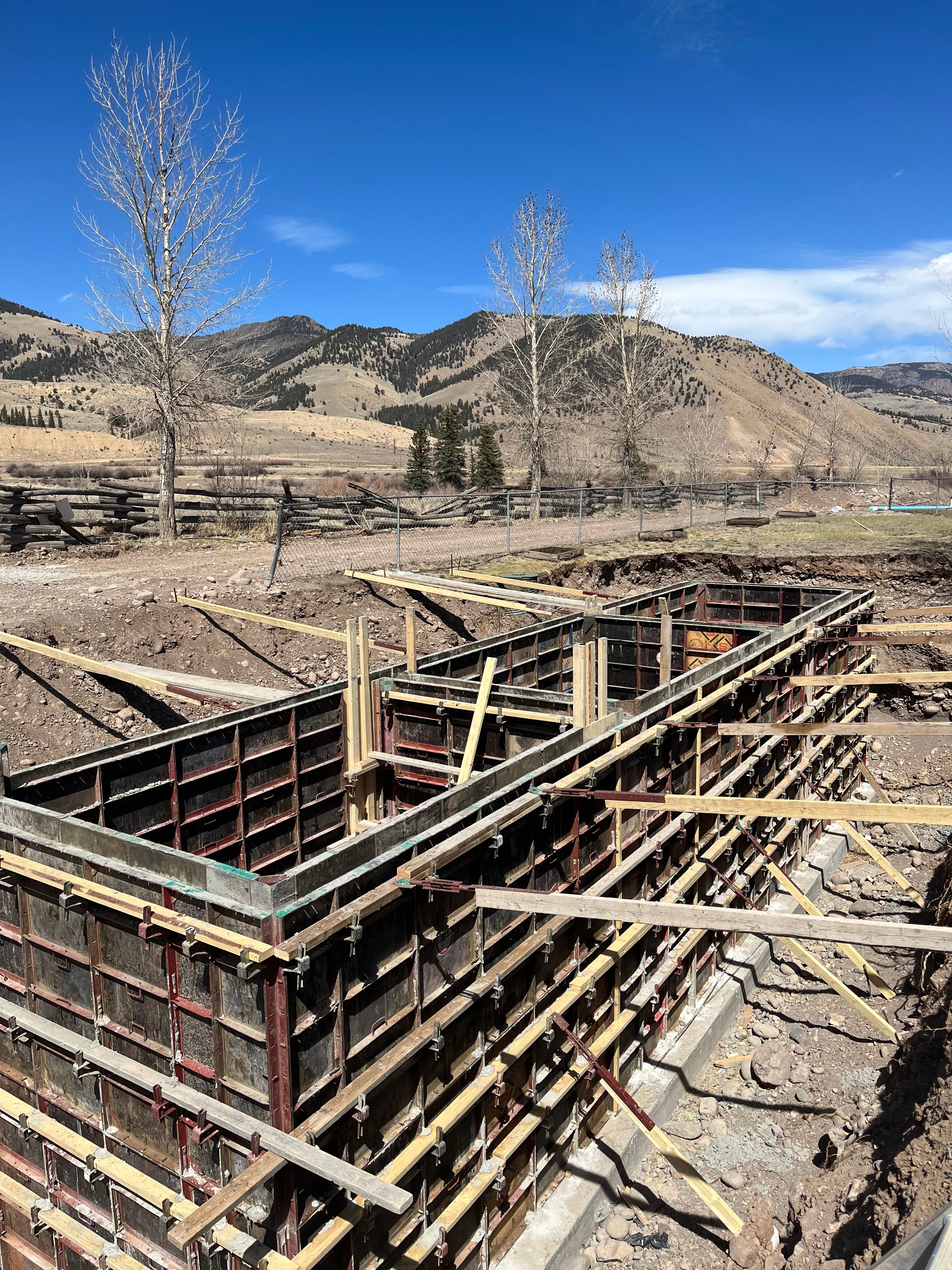 Concrete formwork with mountain views